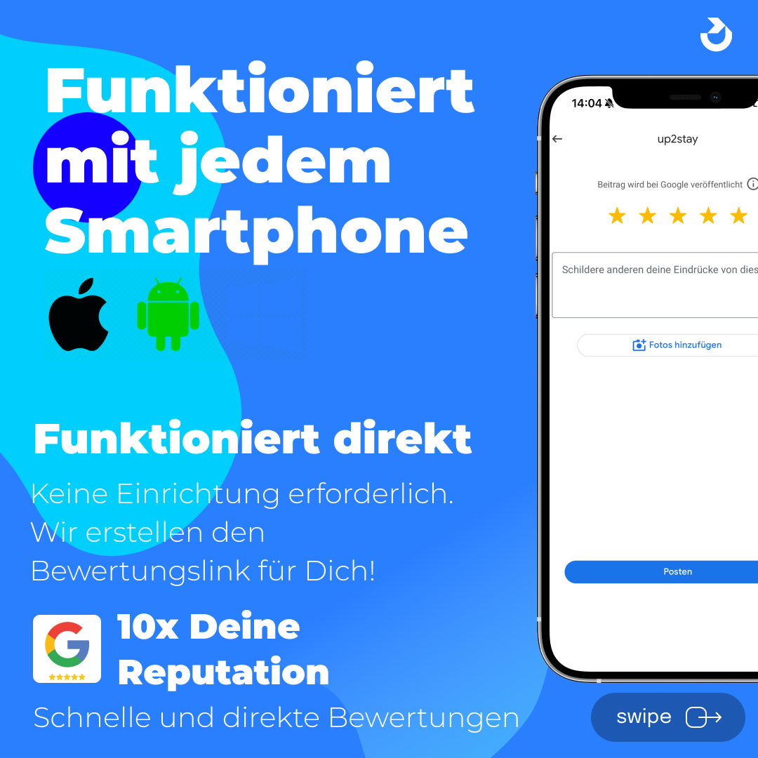 Google Bewertungs Badge mit NFC & QR