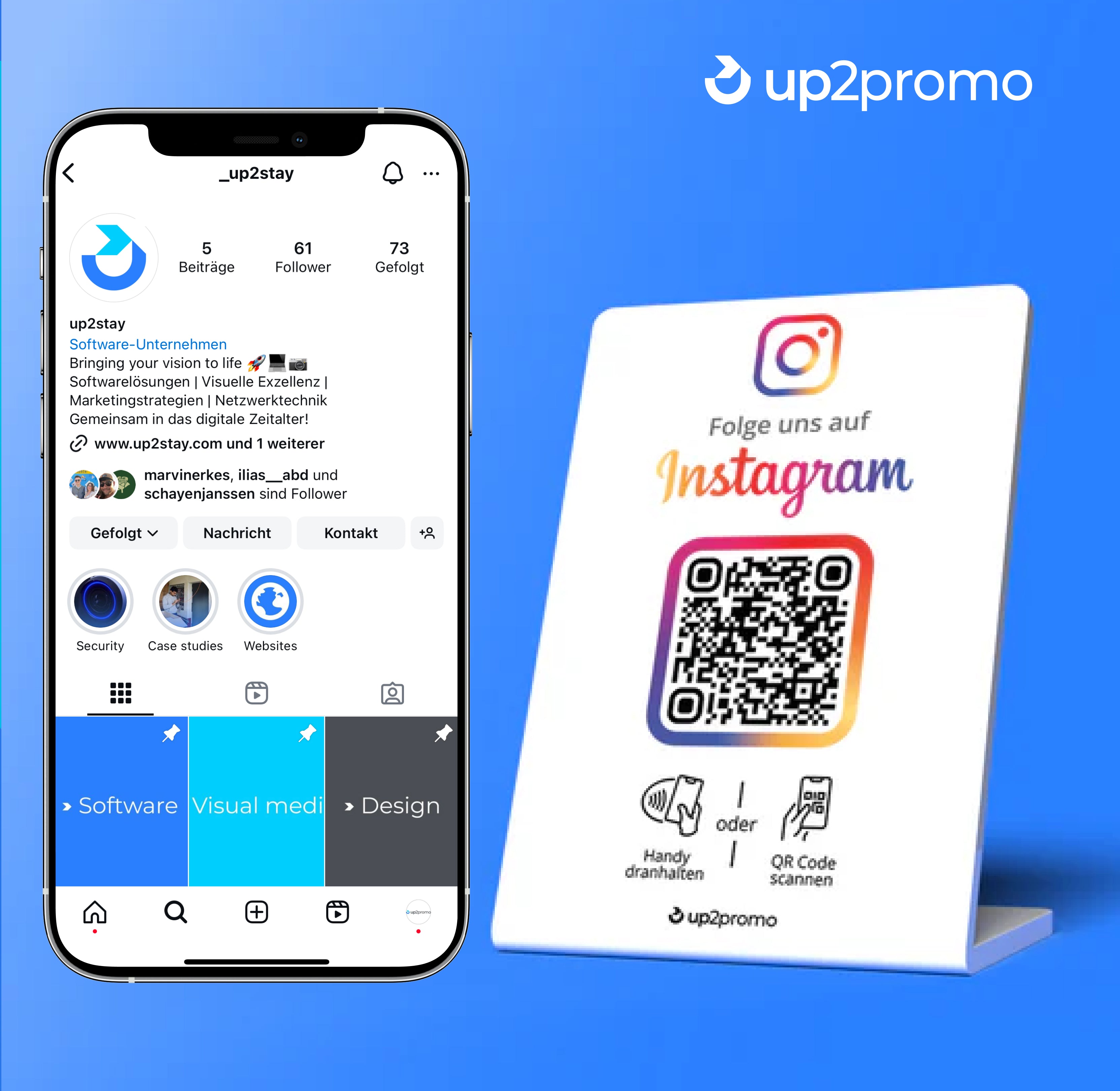 Instagram Aufsteller mit NFC & QR