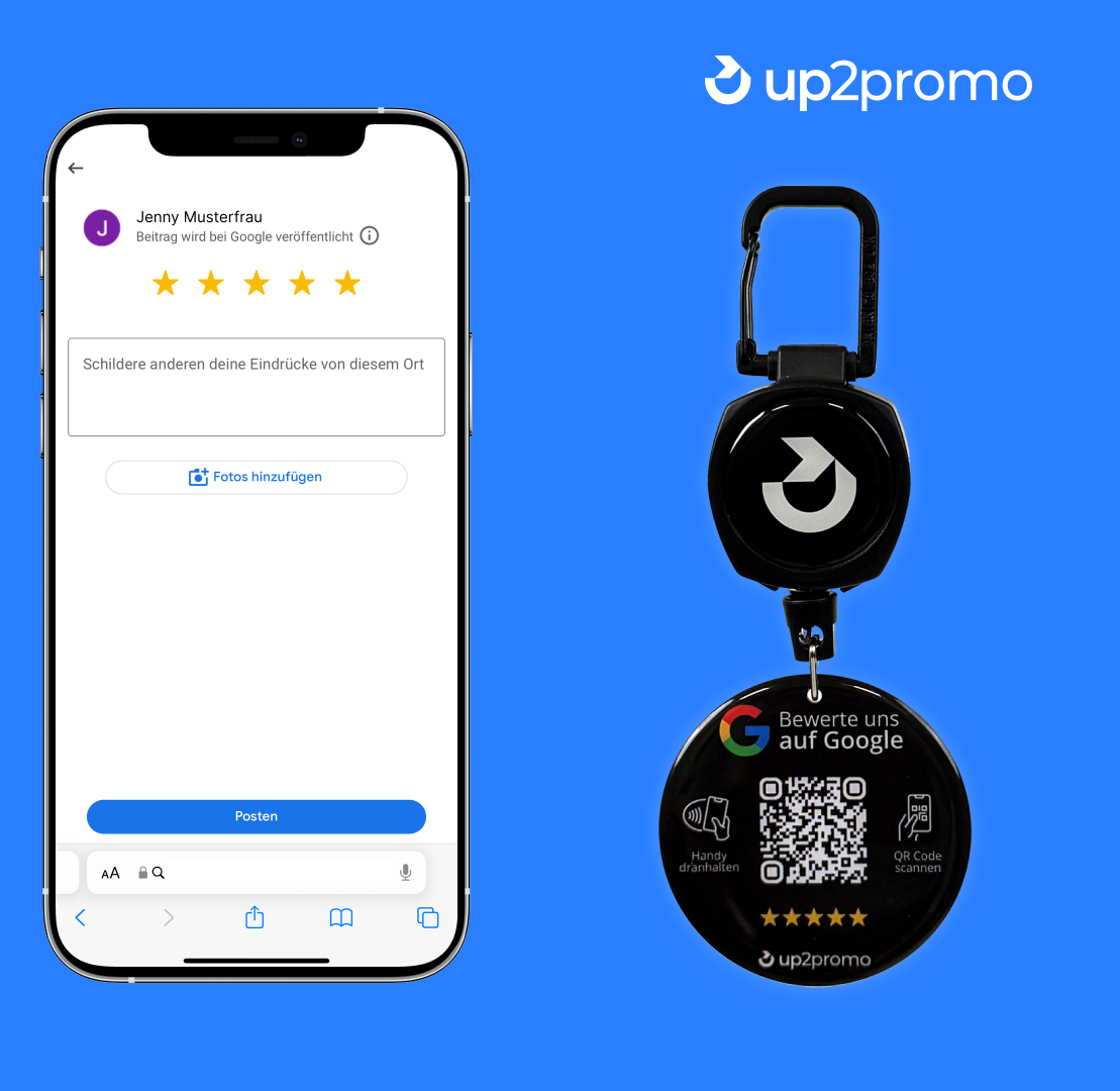 Google Bewertungs Badge mit NFC & QR
