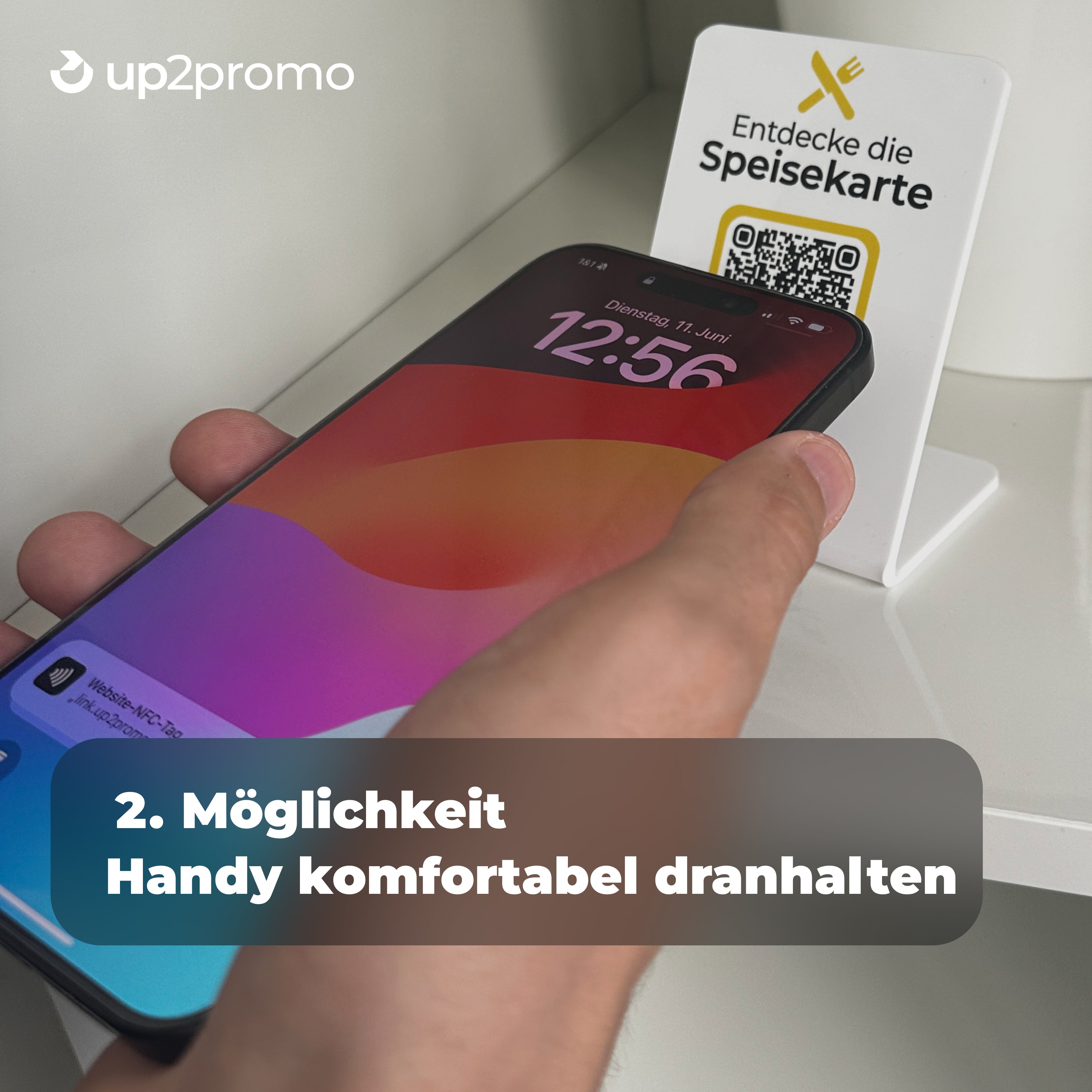 Speisekarten Aufsteller mit NFC & QR