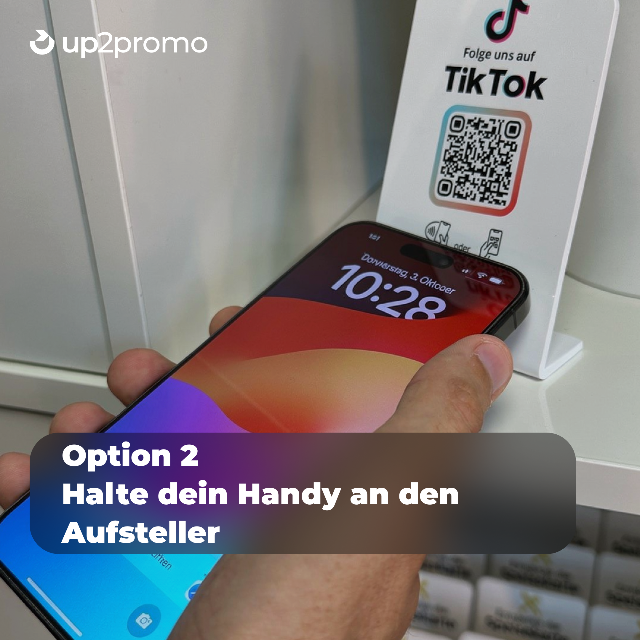 TikTok Aufsteller mit NFC & QR