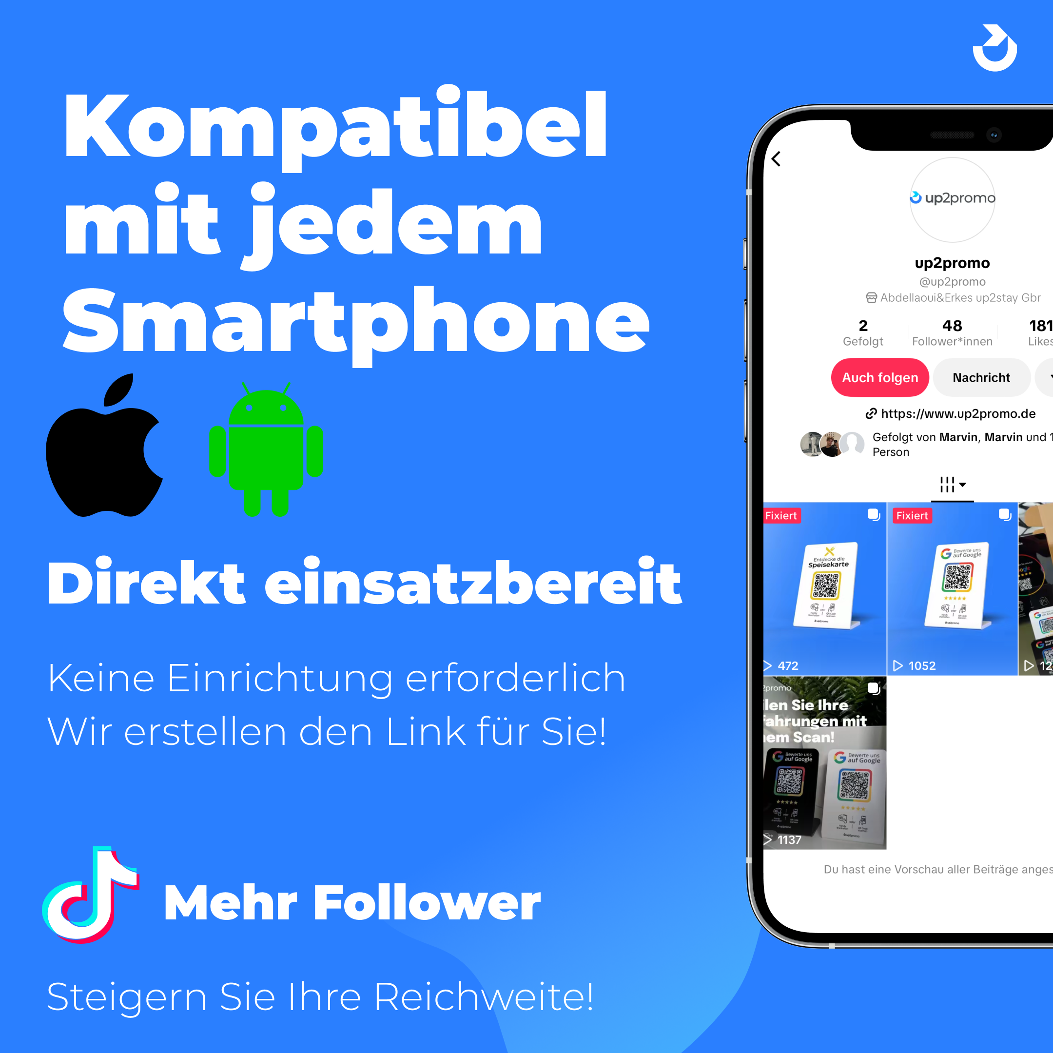TikTok Aufsteller mit NFC & QR