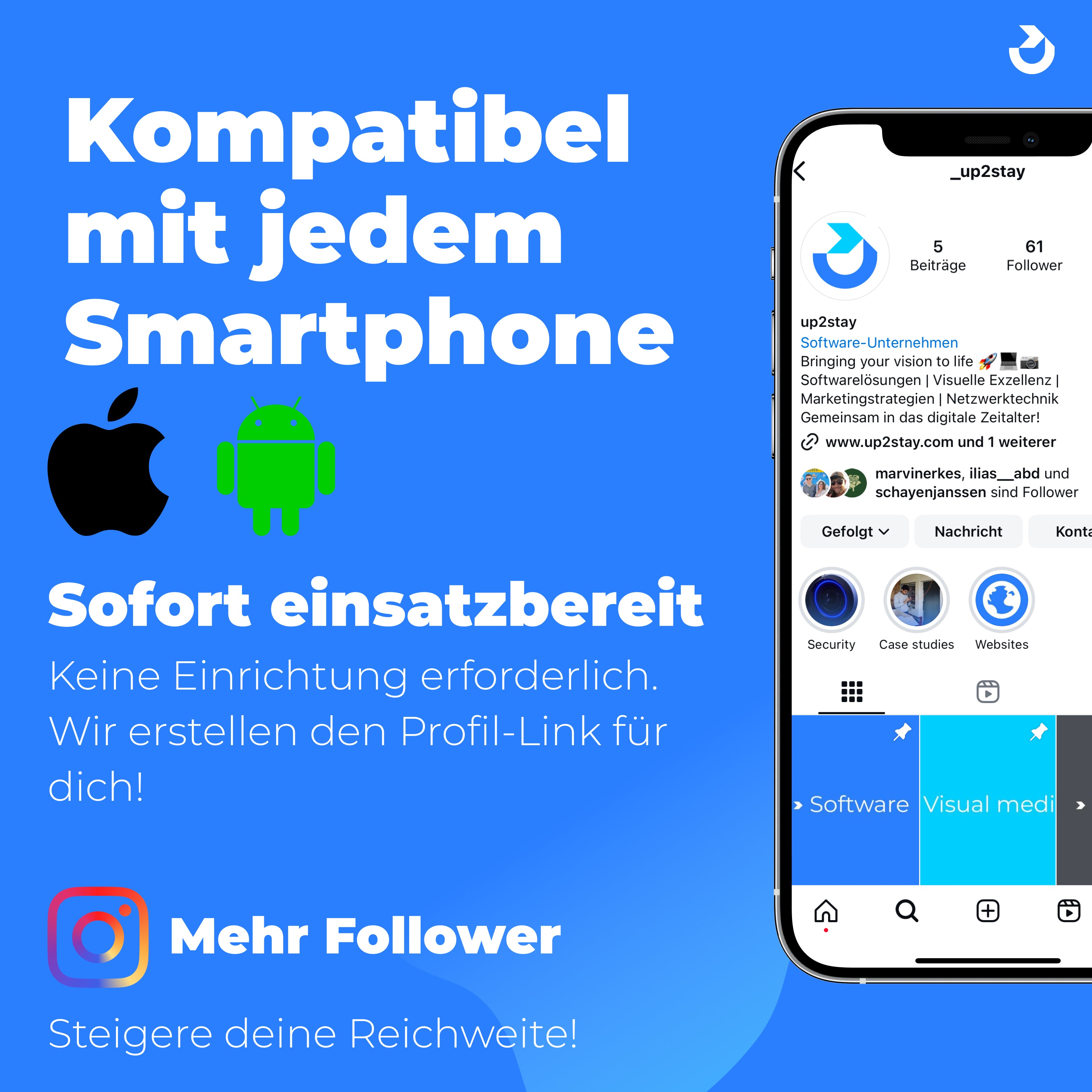 Instagram Aufsteller mit NFC & QR
