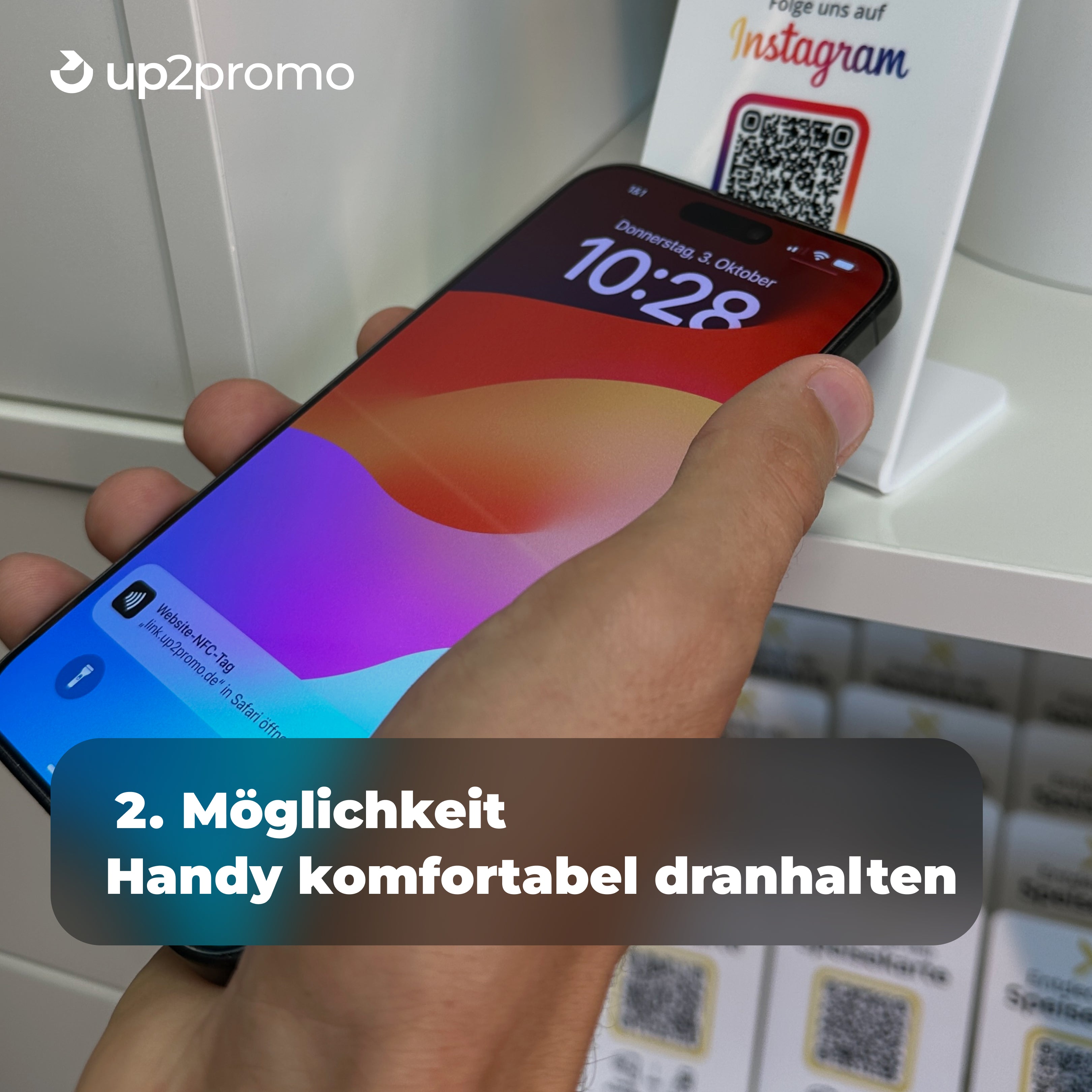 Stojak na Instagram z NFC i QR
