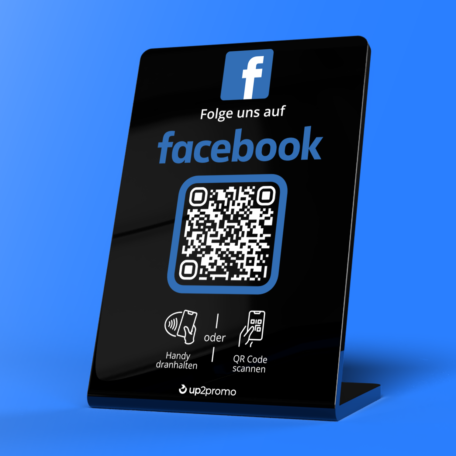 Facebook Aufsteller mit NFC & QR