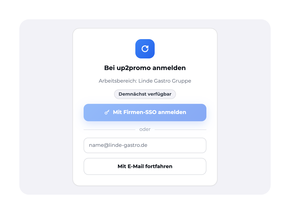 up2promo App: Single Sign-on